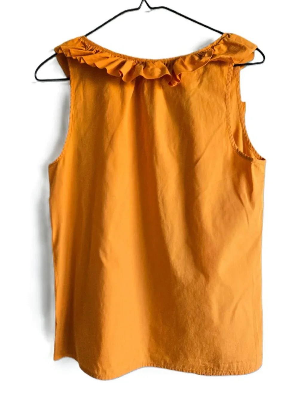 J. CREW Ruffle Front Trim Feminine Burnt Orange Squash Blouse Tank Top Women's 6